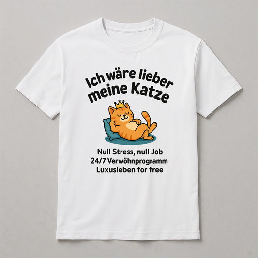 T-Shirt - Ich wäre lieber meine Katze | Personalisierbar