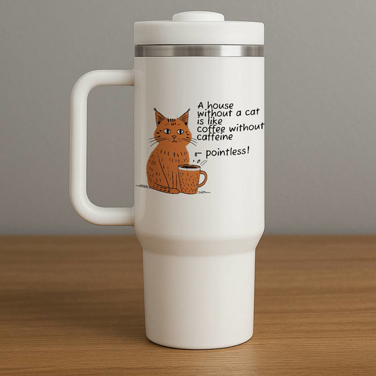 A house without a cat is pointless - Thermobecher