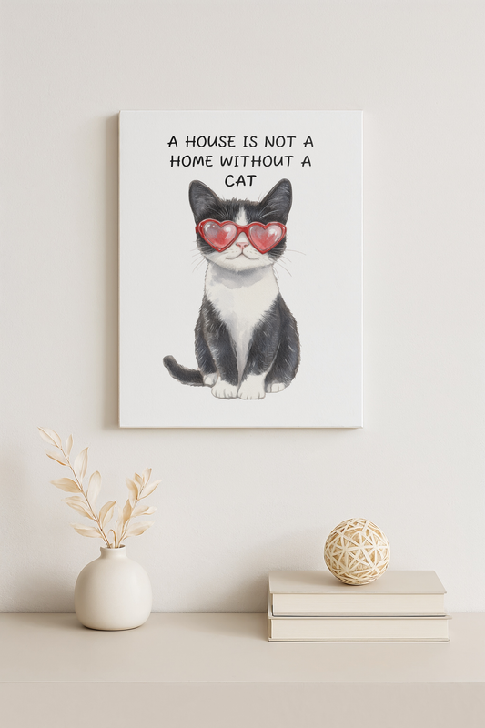 A House is not a home without a cat - Canvas 3:4